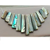Women Fashion Jewelry New Zealand Abalone Shell Oblong Pendant Bead 13pcs 1Set  C3170 2