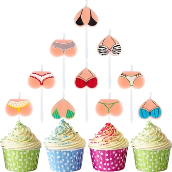 

Funny Cake Candles Bikini Themed bachelor Bachelorette hen Party bridal shower bride to be 16th 18th 21st birthday decoration