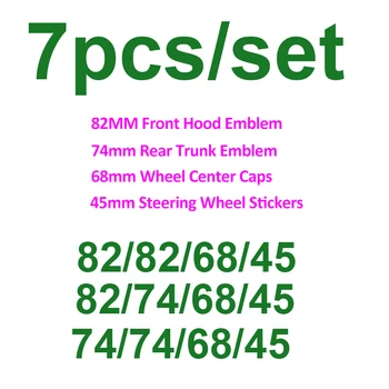 

Car Styling 7PCS 82MM 74MM 68MM 45MM Front/rear emblme wheel Center Cap Steer sticker for E60 E90 F10 F30 F15 E63 E64 E65 E86