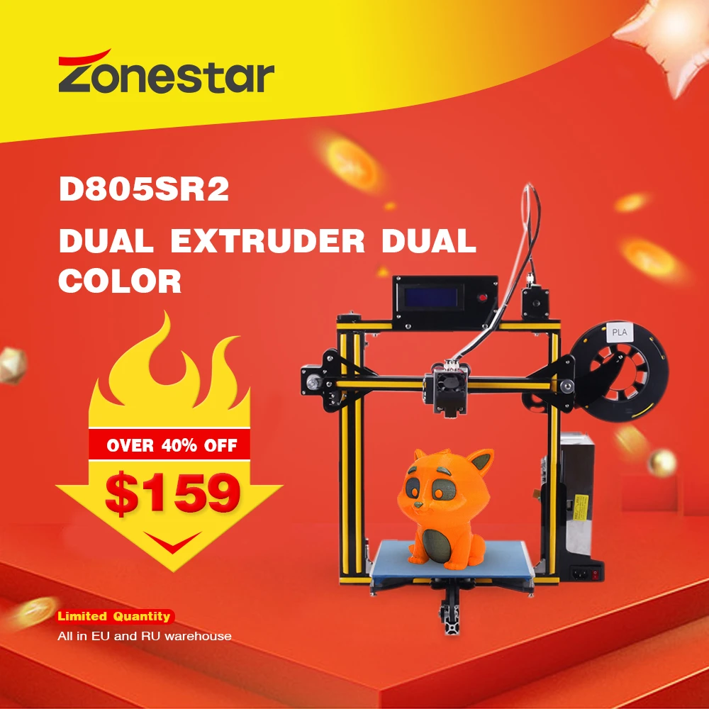 Cena Wielka wyprzedaż ZONESTAR fabryka odprawy 3D drukarki DIY Kit darmowa wysyłka z ue i rosji