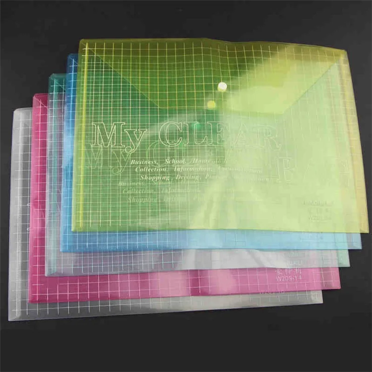 

Wholesale A4 Transparent Coin Bag B209-10 Snap Grid File Bag A4 File Holder Exam Bag