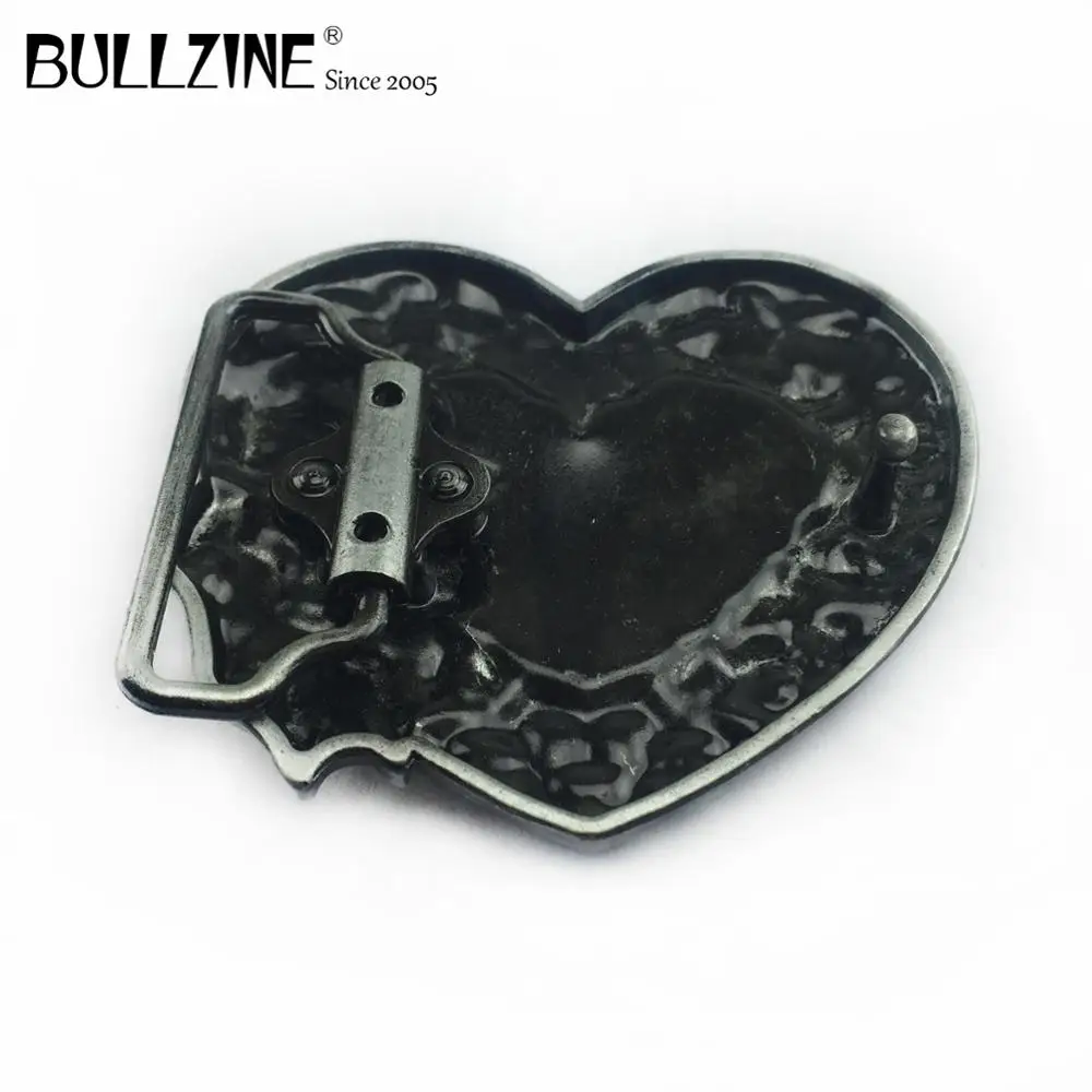 Пряжка ремня Bullzine в форме сердца с красной эмалью и оловянной отделкой|belt buckle|heart