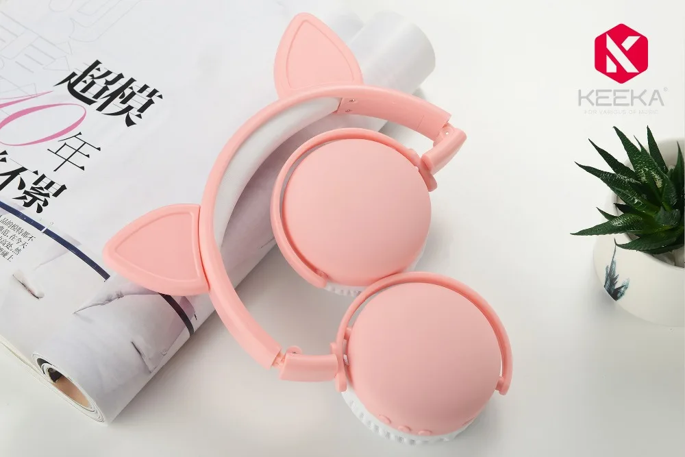 Cute Cat Ears Wireless Bluetooth Headset for Girl Kids Headphone with Mic PC Mobile Phone Music Gamer MP3 Cartoon Earphone Gato (10)