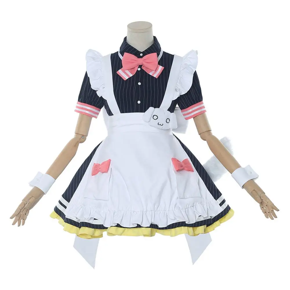 Female size Аниме! Virtual Youtuber Inuyama Tamaki Косплей-костюм горничной костюм Милая Униформа Лолита Arpon платье костюмы на Хэллоуин для женщин - Цвет: Female size