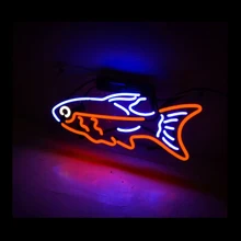 Тропическая рыба винтанеоновая вывеска на заказ ручной работы Настоящая стеклянная трубка магазин ресторан морепродукты рекламировать дисплей неоновые вывески 1" X 10"