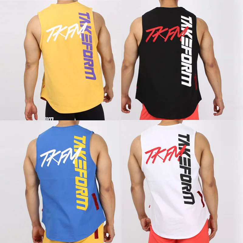 

Fitness Vest MEN'S Suit Muscle Brother Clothes Line And Iron Waistcoat I-shaped Training Suit Sports Loose Sleeveless T-shirt