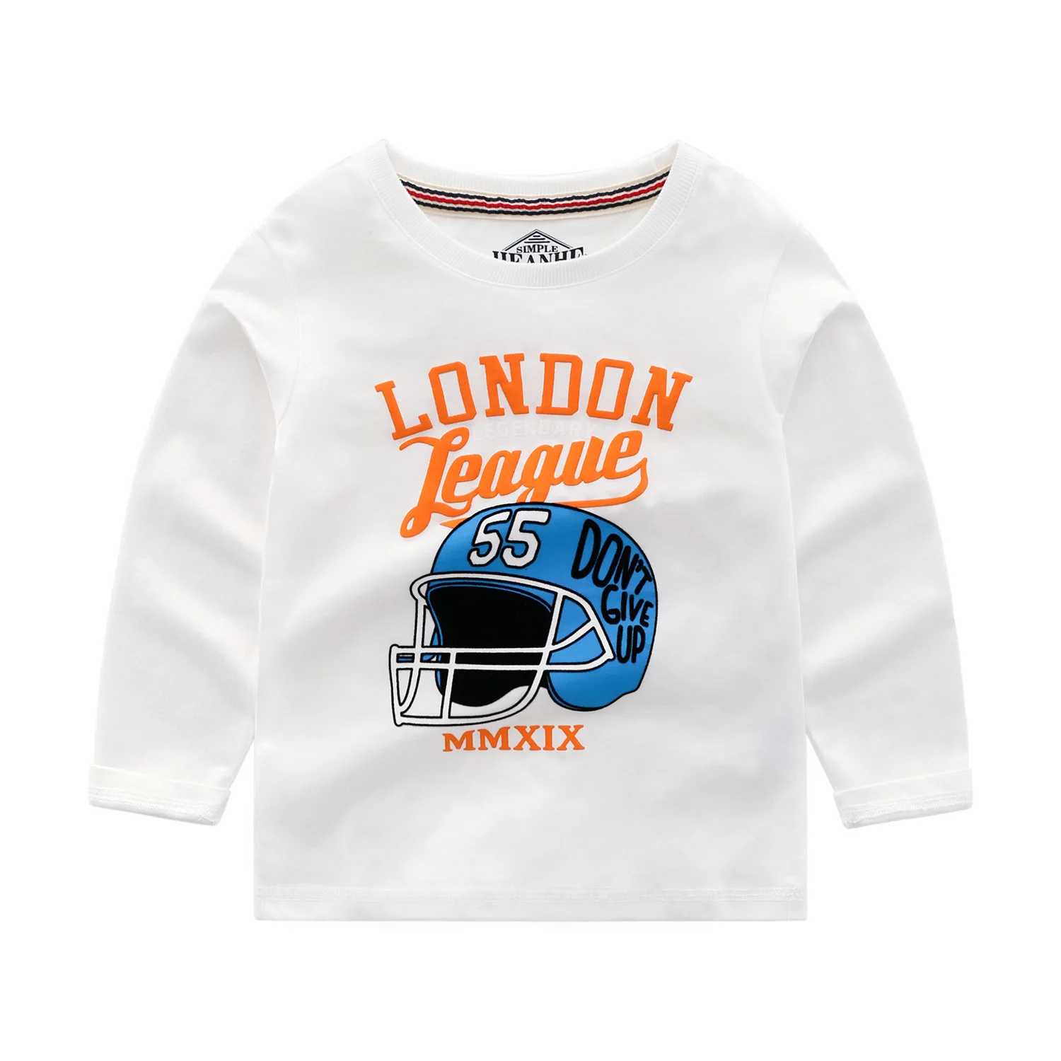 BOY'S T-shirt Long Sleeve Spring And Autumn New Style Childrenswear T-shirt Boy Western Style Base Shirt Fashion Baseball C
