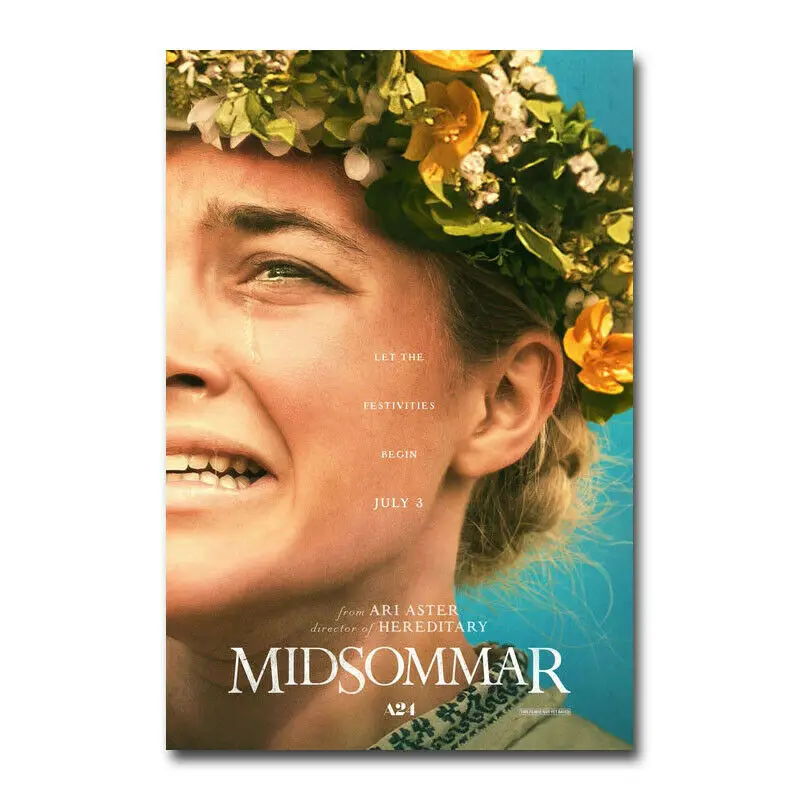Midsommar из фильма ужасов Ari Астра 3 Шелковый тканевый плакат Арт Спальня украшения |
