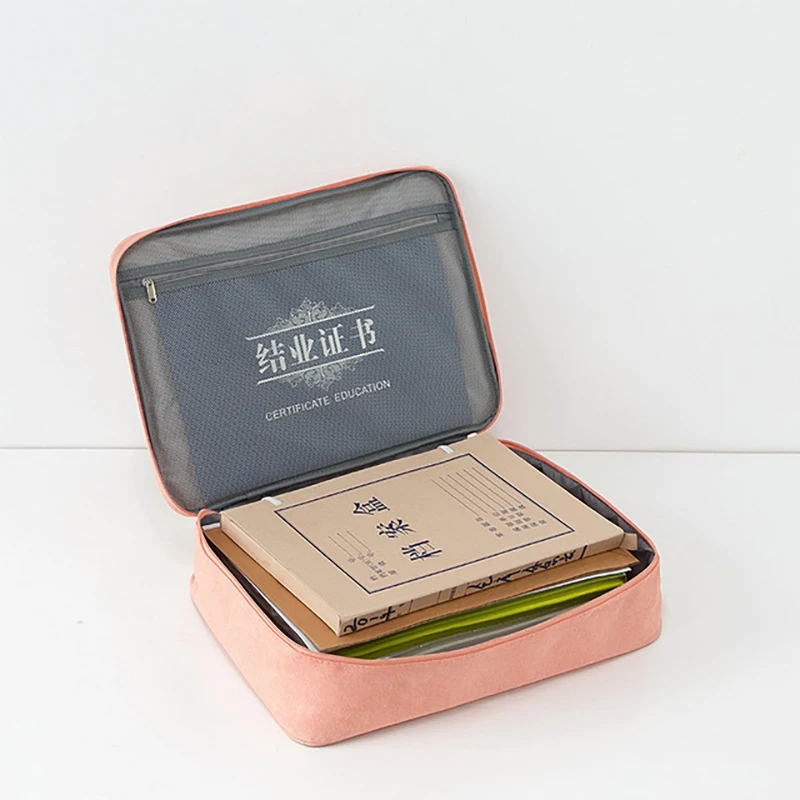 Document Storage Bag Extra Large Capacity Travel Zip Bags Cable Organizer Account Passport Storages Pouch For Important Items