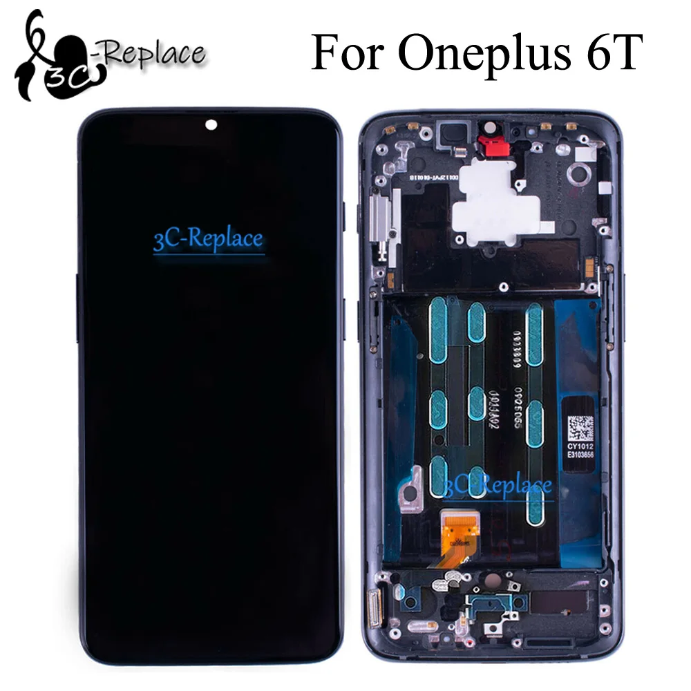 Оригинальный черный 6 4 дюймов для OnePlus 6T 1 + 6t A6010 A6013 полный ЖК дисплей детали