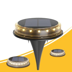Lampe solaire imperméable à 8 led, éclairage de sol, idéal pour un jardin, une cour, une allée, une pelouse ou une route 