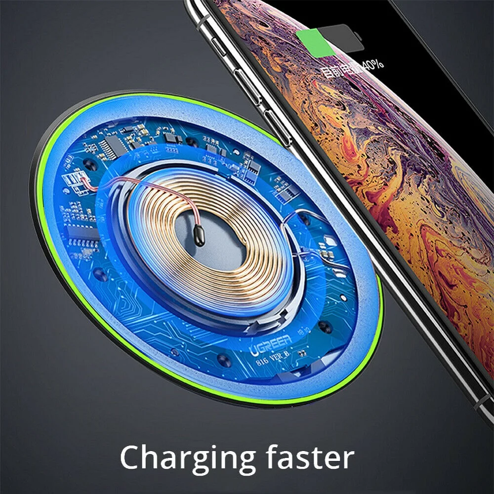10 Вт Qi Беспроводное быстрое зарядное устройство для iPhone X Xs MAX XR 8 plus Зарядка для samsung S8 S9 Plus Note 9 8 с USB зарядным устройством для телефона