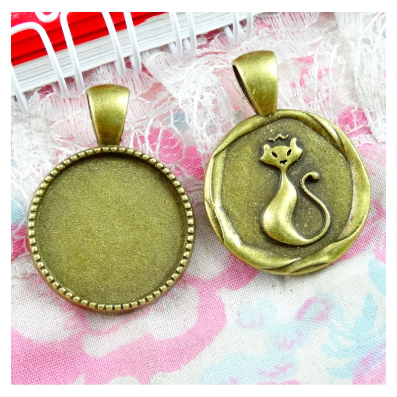 Vassoio Di Impostazione Base Cammeo Volpe Color Bronzo Antico Vintage 20Mm 20Mm