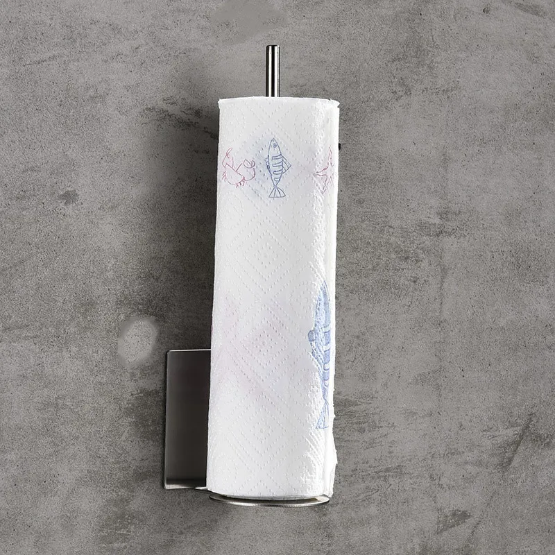 

Hole-Punched Paper Towel Rack Kitchen Roll Stand 304 Stainless Steel Toilet Paper Holder for Bathrooms Plastic Wrap Rack