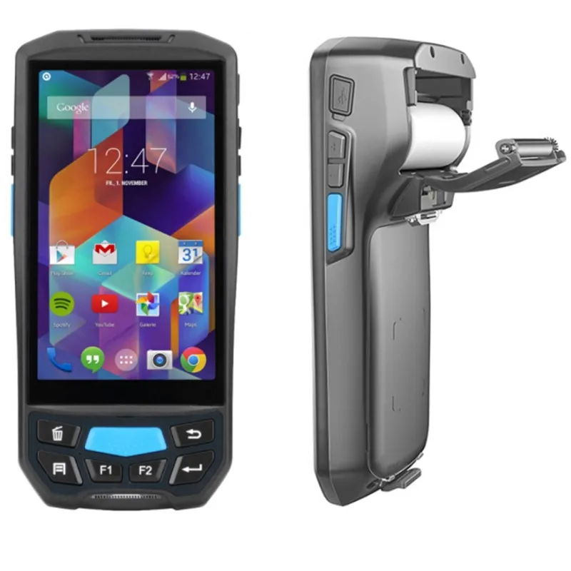 

Android PDA POS terminal barcode scanner printer 5 inch Touch screen Handheld NFC UHF RFID Rugged qr code barcode pda scanner