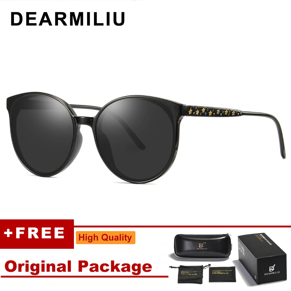 Женские солнцезащитные очки кошачий глаз DEARMILIU поляризационные в винтажном