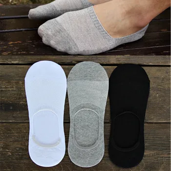 

USUS-B8 Cotton Jacquard Socks for Men Unisex Boat Non Slip Invisible Low Cut Cotton Socks
