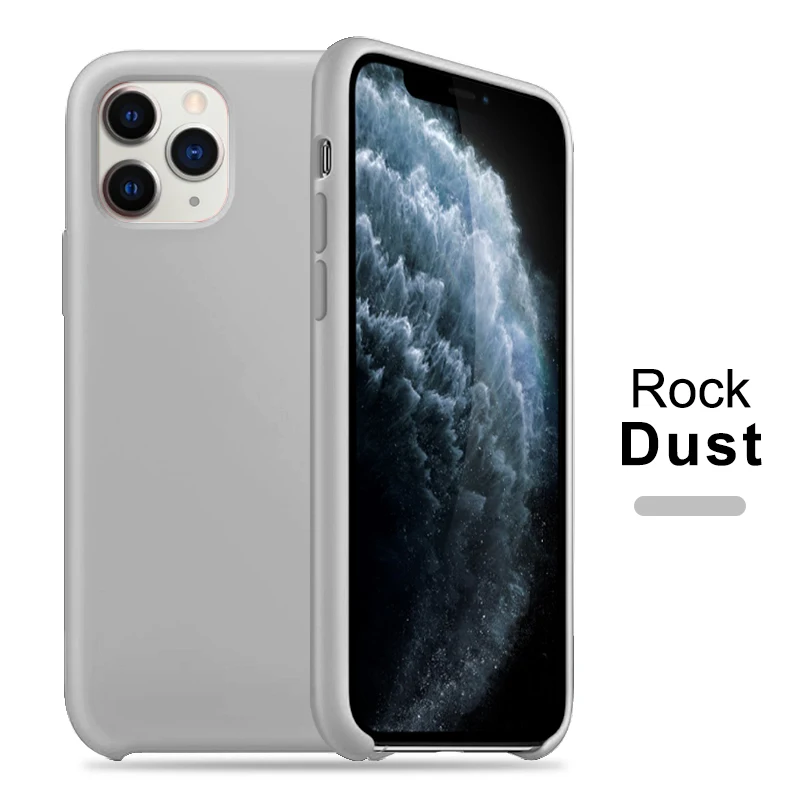 Жидкий силиконовый чехол для телефона для Apple iphone 11 Pro X XS Чехлы для MAX Xr для iphone 11 7 6 8 Plus Xr X с логотипом задняя крышка - Цвет: Rock Dust