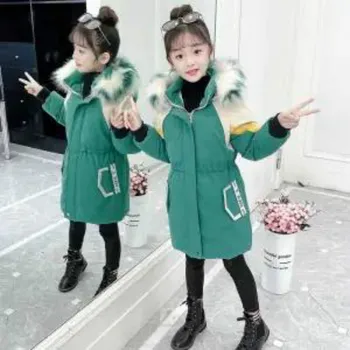 

Children's Winter Jacket Teenager Winter Warm Clothing Girls Coat Windproof Parka Kids Patchwork Winter Outerwear 4-16years