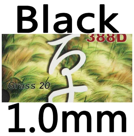 BLACK 1.0mm dawei 388D трава 20 длинные прыщи для настольного тенниса резиновая ракетка для настольного тенниса Спортивная резиновая ракетка - Цвет: BLACK 1.0mm