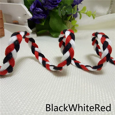 BlackWhiteRed Meetee 10 м 8 мм ручное ткачество цвет веревка полиэстер 3 нити плетеные шнуры шляпа своими руками декоративная Веревка Головные уборы Аксессуары AP300 - Цвет: BlackWhiteRed