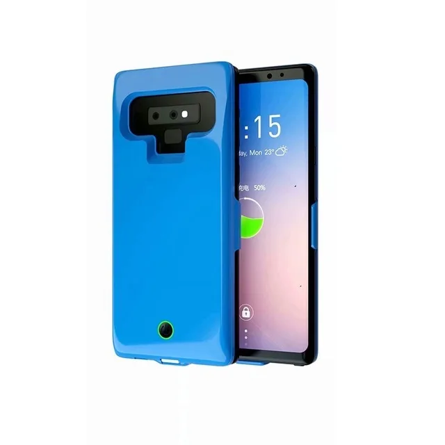 7000 мАч Внешнее зарядное устройство для аккумулятора Чехлы для samsung Galaxy Note 9 power Bank чехол Портативная зарядка power Bank чехол Capa - Цвет: Blue