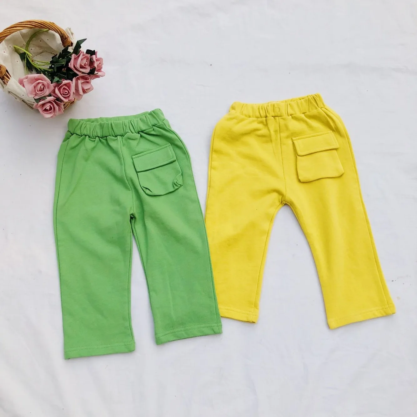 Summer New Style Childrenswear Girls Solid Color Casual Pants Baby 3-7-Year-Old Kindergarten Pants