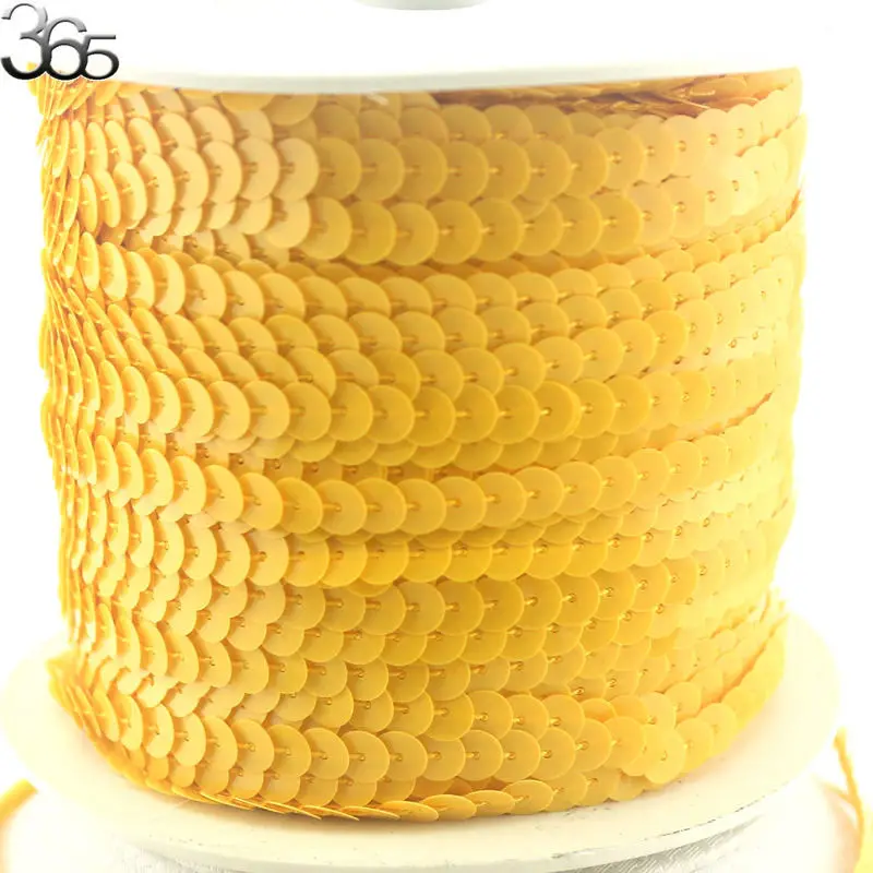 Free Shipping 6mm 10/100 Yards Yellow Coin Connect Sequin Strip Beads Diy Sew On Jewelry Accessories | Украшения и аксессуары