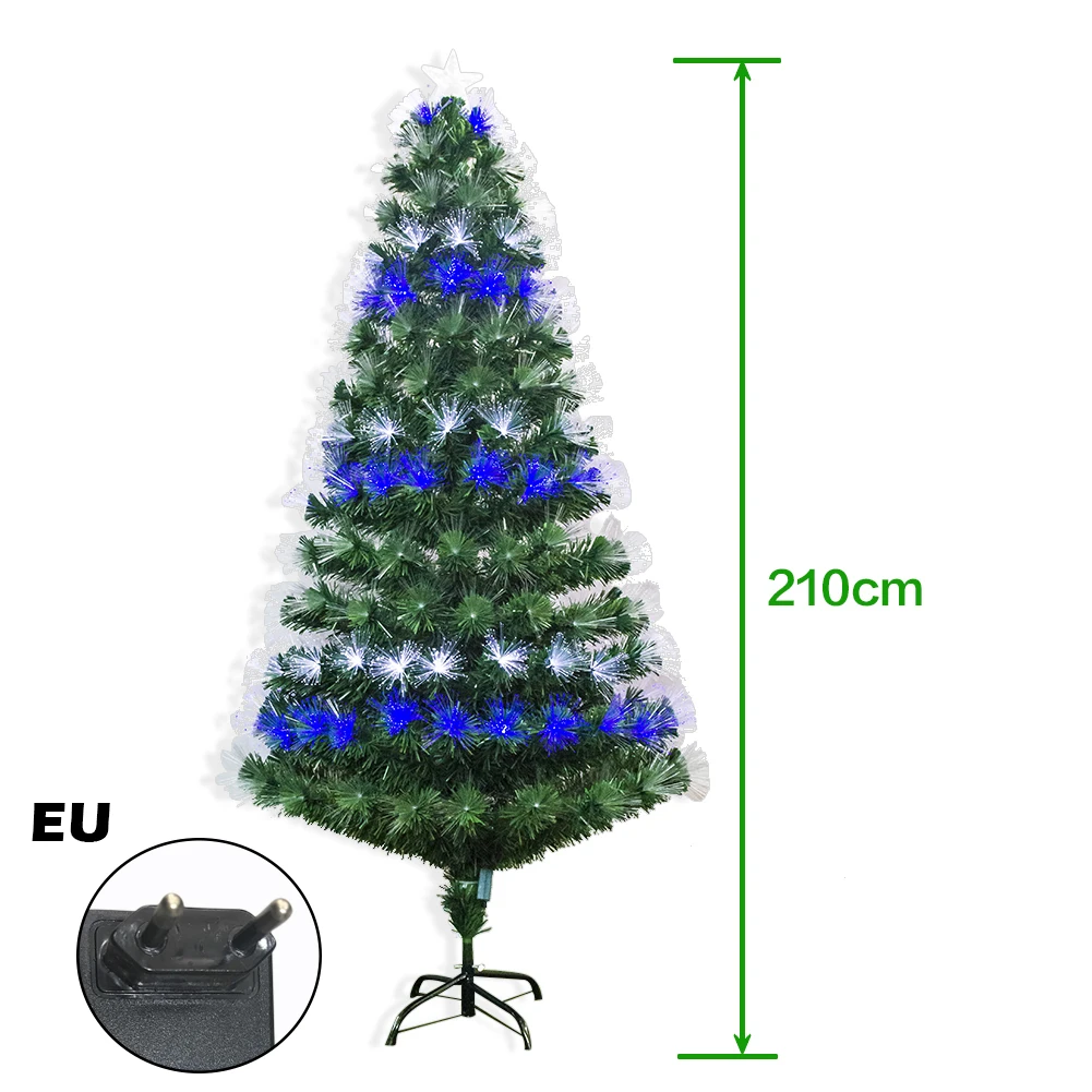 

Christmas Tree With Lamp Artificial Tree Synthetic Fiber Metal Stand Christmas Tree Christmas Decor 210 180 150 120cm Reusable
