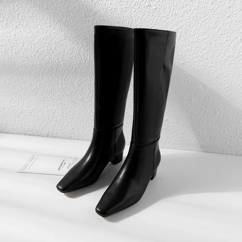 MStacchi/брендовые дизайнерские женские ботинки; botas mujer invierno; коллекция года; мотоциклетные ботинки с квадратным носком; модная пикантная женская обувь до колена; Новинка для женщин