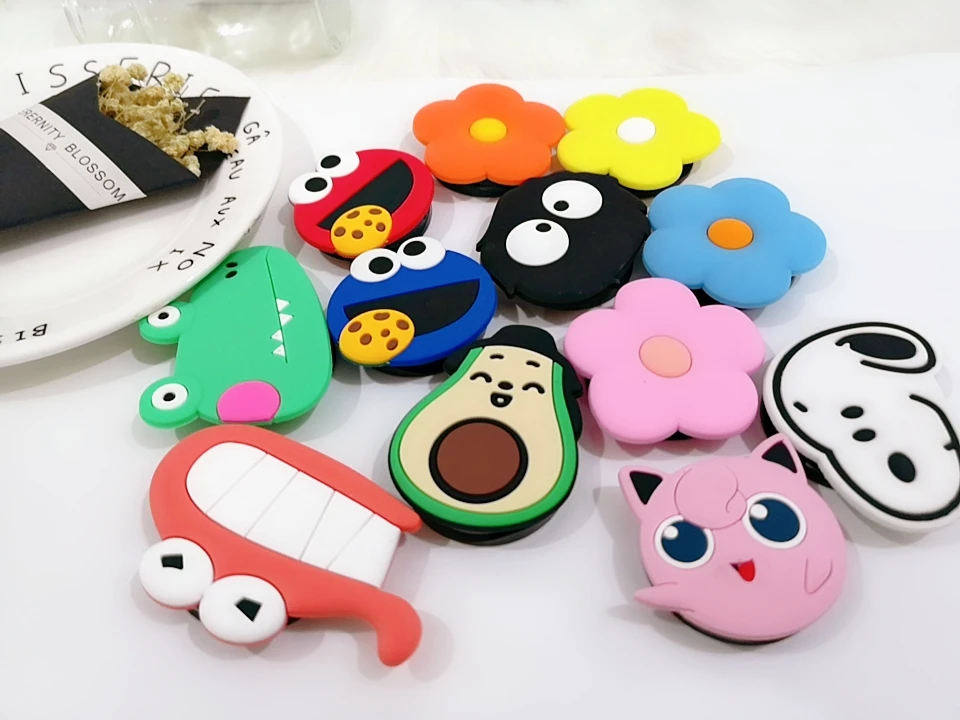 

3D cartoon fold finger grip mobile phone holder for iphone samsung xiaomi huawei case cute silicone holder stand bracket