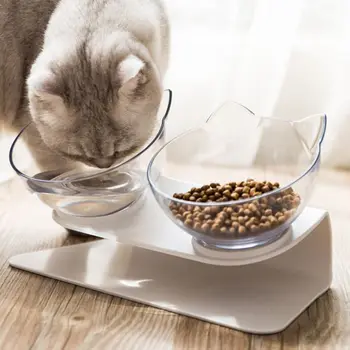 

Non-slip Cat Double Bowls with Raised Stand Pet Food Water Bowl Cats Dog Feeder Pets Supplies
