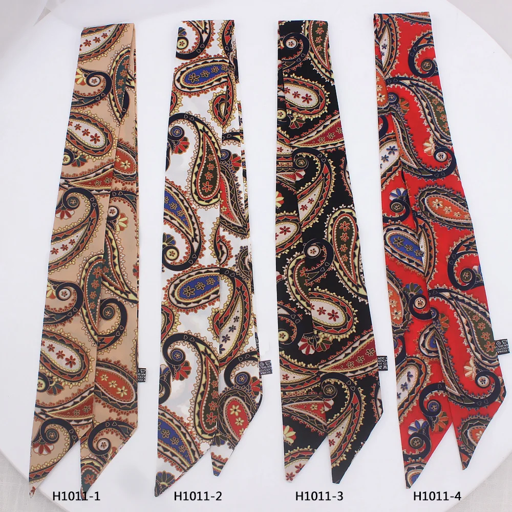 2019 new small slender narrow long small scarf tied bag handle scarves