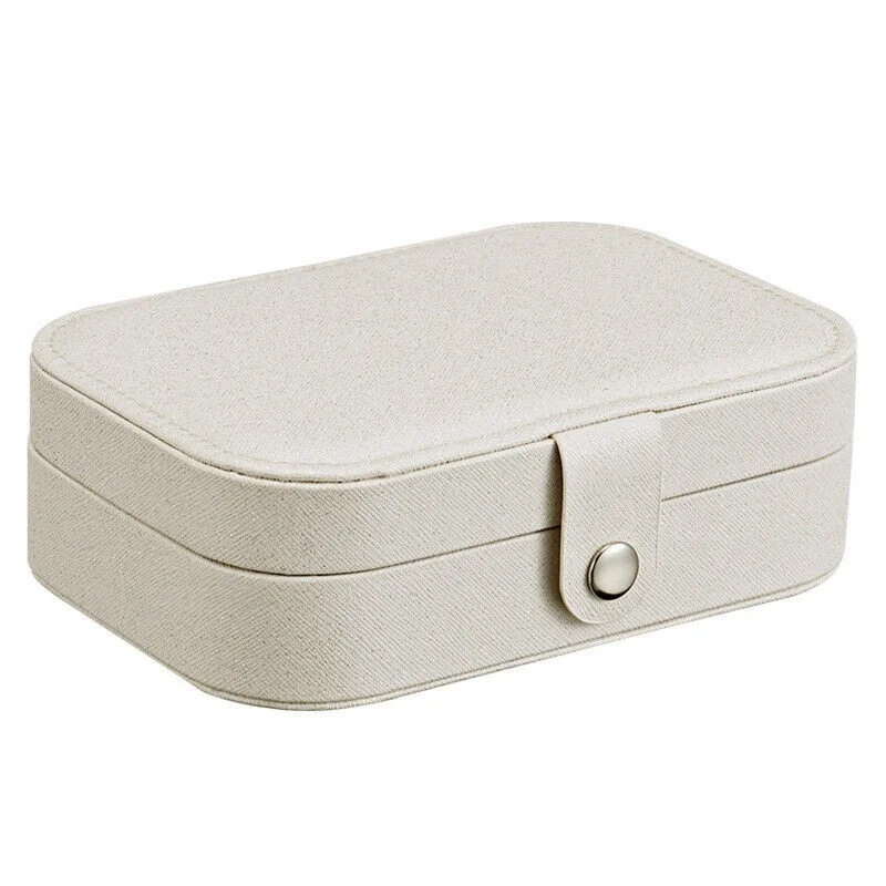 Переносная дорожная шкатулка из искусственной кожи для женщин, коробка для ювелирных изделий, серьги, кольцо, дисплей для ювелирных изделий, многофункциональный чехол для хранения, Organizador De Joyas - Цвет: white