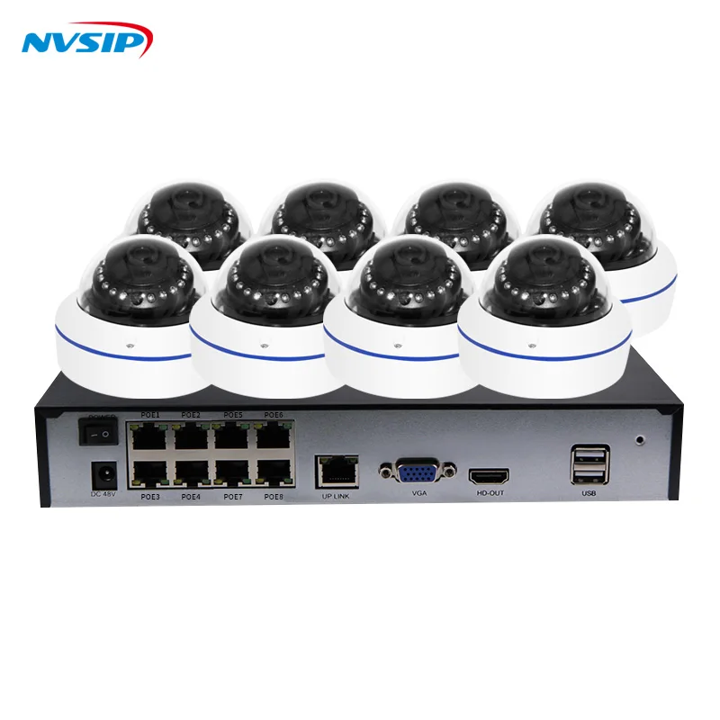 H.265 8CH 5MP POE Система наблюдения ссtv 5.0MP IP POE Антивандальная Водонепроницаемая металлическая камера видеонаблюдения комплект