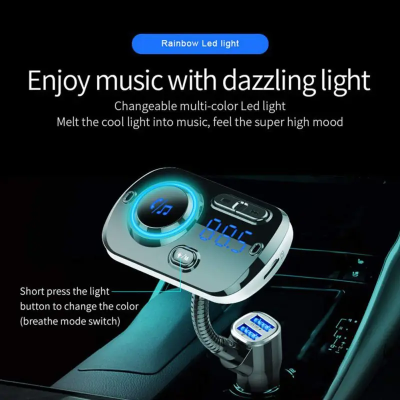 Balight 1 шт. Автомобильный Mp3 bluetooth-плеер двойной USB быстрая зарядка давление 12-24 В без потерь музыка навигация голосовая поддержка MP3