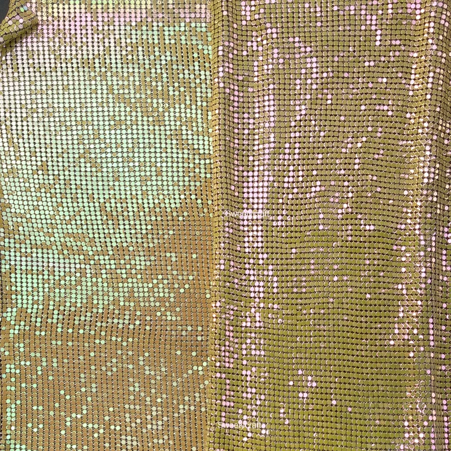 Blue Inridescent Metal Mesh Fabric 6