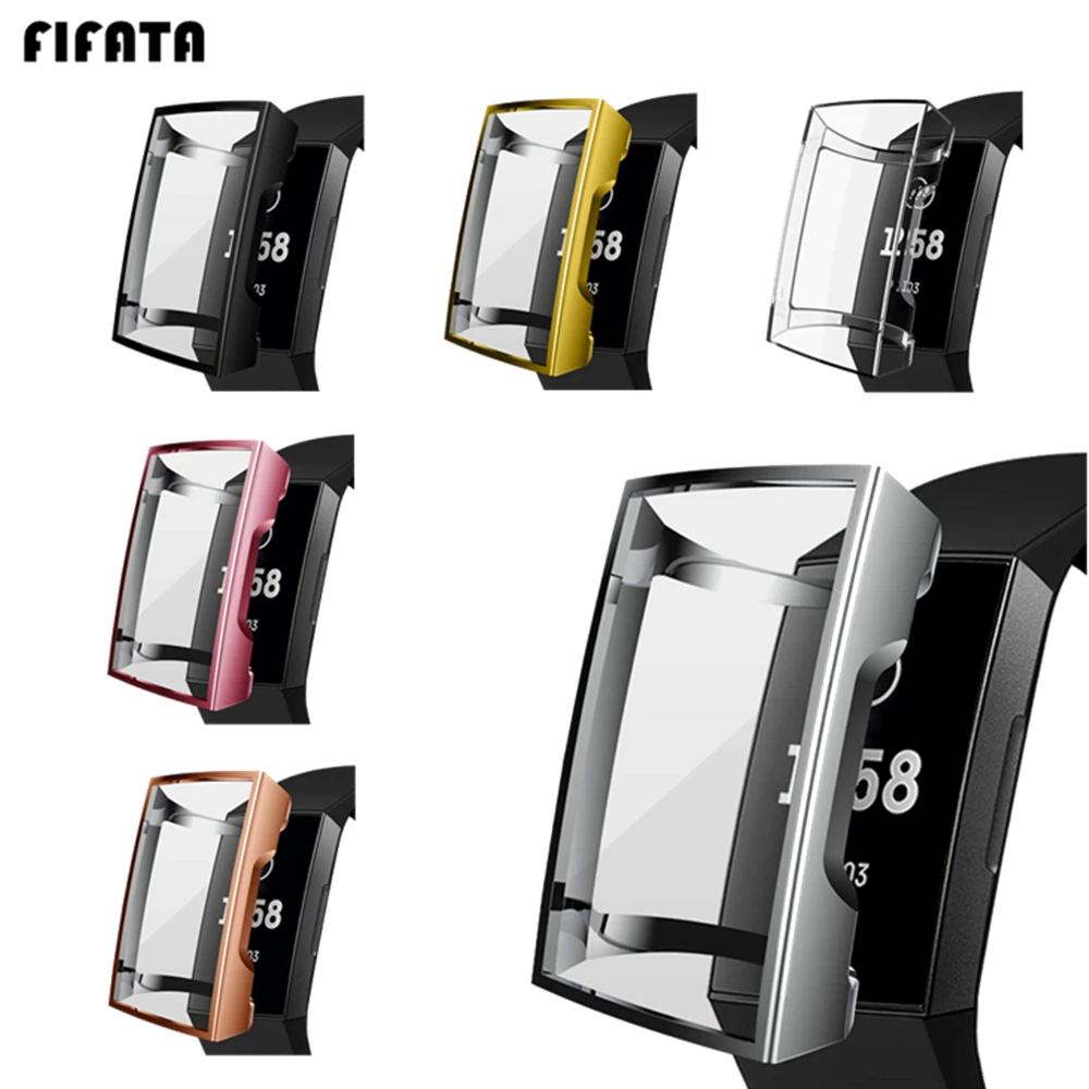 Защитная рамка FIFATA для Fitbit Charge 3 смарт-браслет чехол из ТПУ силиконовый защитный