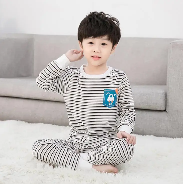 style 7 Boys and girls spring and autumn home service autumn new big boy cotton long-sleeved pajamas set children's clothing - Цвет: style 7