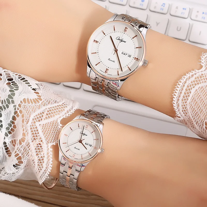 

Onlyou Simple Fashionable Watch Business Trend Quartz Watch Men Women's Double Calendar Waterproof Couple Watches Batch