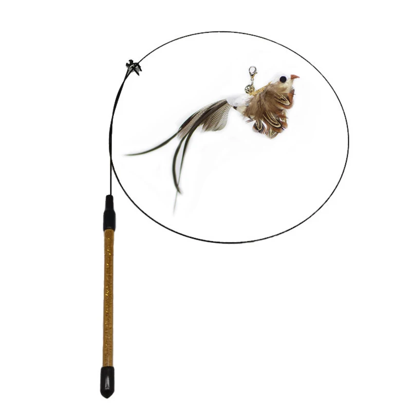 Suction Cup Simulation Bird Interactive Cat Toy Detachable Replacement Feather Bird for Kitten Teaser Play Chase Cat Stick Toys 