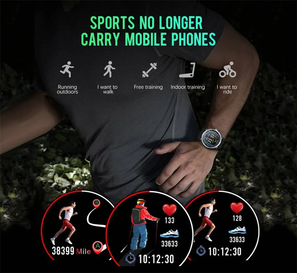 LIGE Смарт часы для мужчин динамический ECG HD дисплей сердечного ритма кровяное давление монитор светодиодный дисплей Спорт Трекер Смарт-часы для фитнеса+ коробка