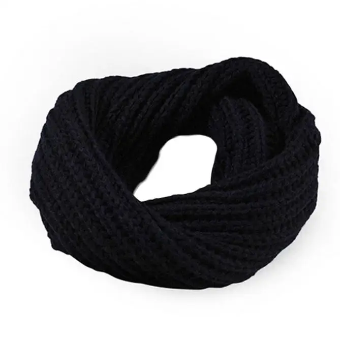 Вязаный Круглый шерстяной шарф, шаль, зимний теплый воротник, капюшон шарф-хомут, длинный шарф, шаль, кольцо, вязанная шея, Circle2019#10