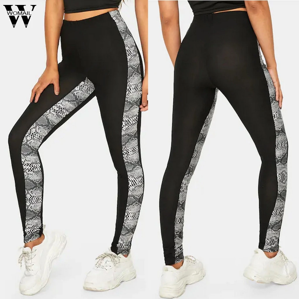 

Womail High Stretched Leggings for Women Snake Print Autumn Fashion Thin Sports Mujer Leggins Stretchy Push Up Leggings Pants826