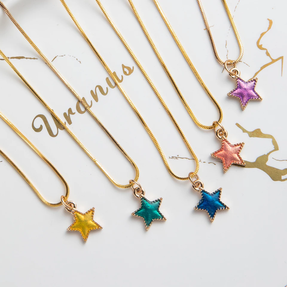 Lock Daisy Sea Star Shell в форме сердца Подвеска женская Ожерелье Белый Синий Черный