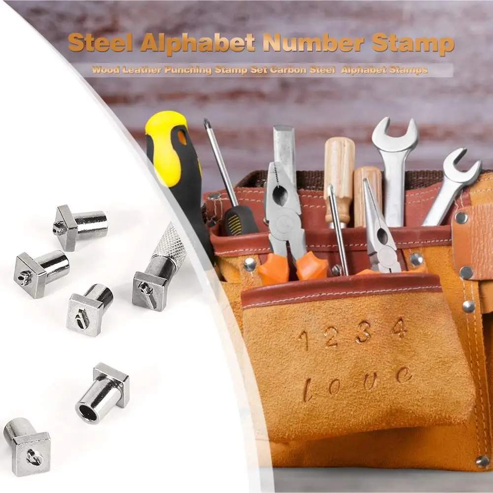 36pcs Steel Alphabet Number Stamp Punch Set for Leather Wood Craft Tools Kit Metal Leather Punch Tools Staming Leathercraft images - 6