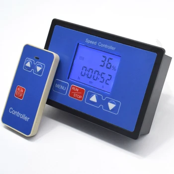 

LCD Smart Digital Display 0~100% Tachometer Adjustable 30A PWM DC Input Voltage 6.5-55V Motor Speed Controller Timing Remo