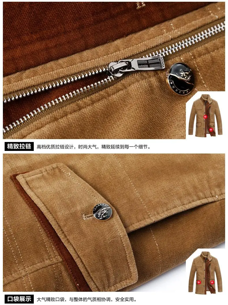 nuevo estilo invierno cuello de piel de oveja cuello de pie ropa de algodn acolchado hombres de pana hombres Pl