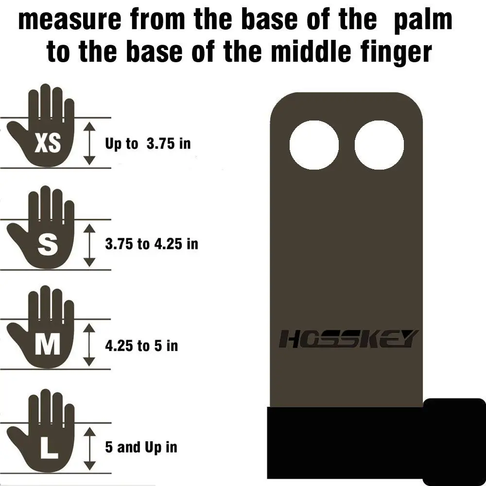 Hosskey 2 Hole Hand Grips and Gymnastics Grips Great for Cross Training, pullups, Weight Lifting, Chin ups, Training, Exercise