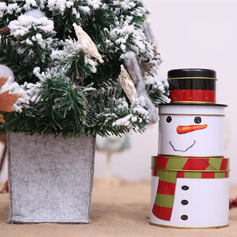 Рождественский подарок упаковочная коробка на петлях три слоя конфеты драги печенье случае рождественские украшения для дома Noel новый год